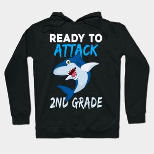 Shark Ready To Attack 2nd Grade Boys Back To School Kids Gift Hoodie